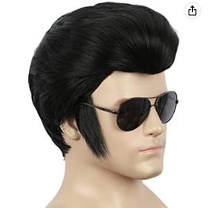 Elvis Wig with Gold Sunglasses - Never Worn